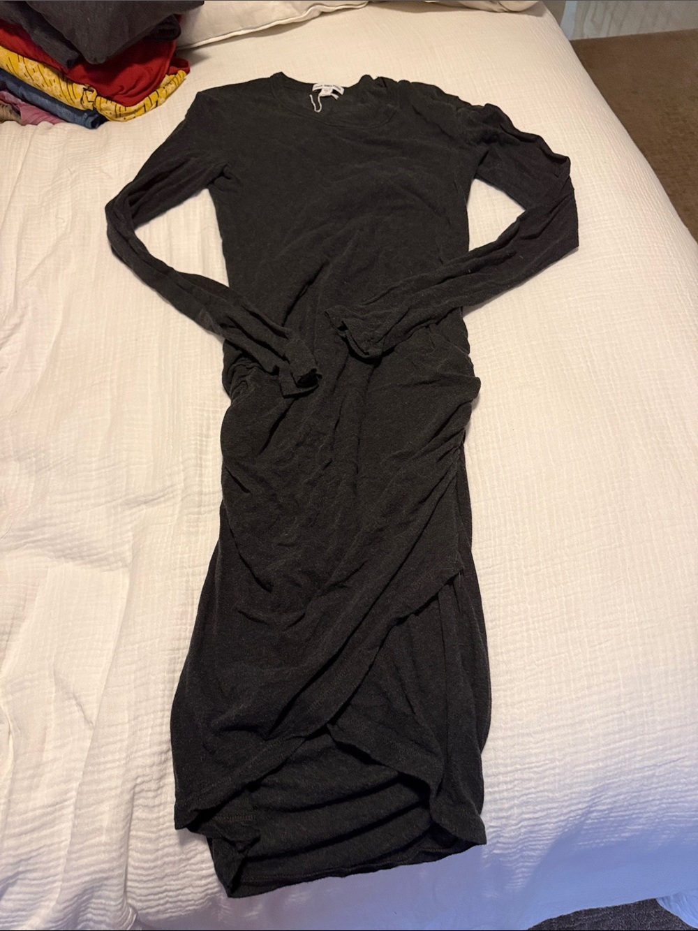 James Perse Black Long-Sleeve Maxi Dress
